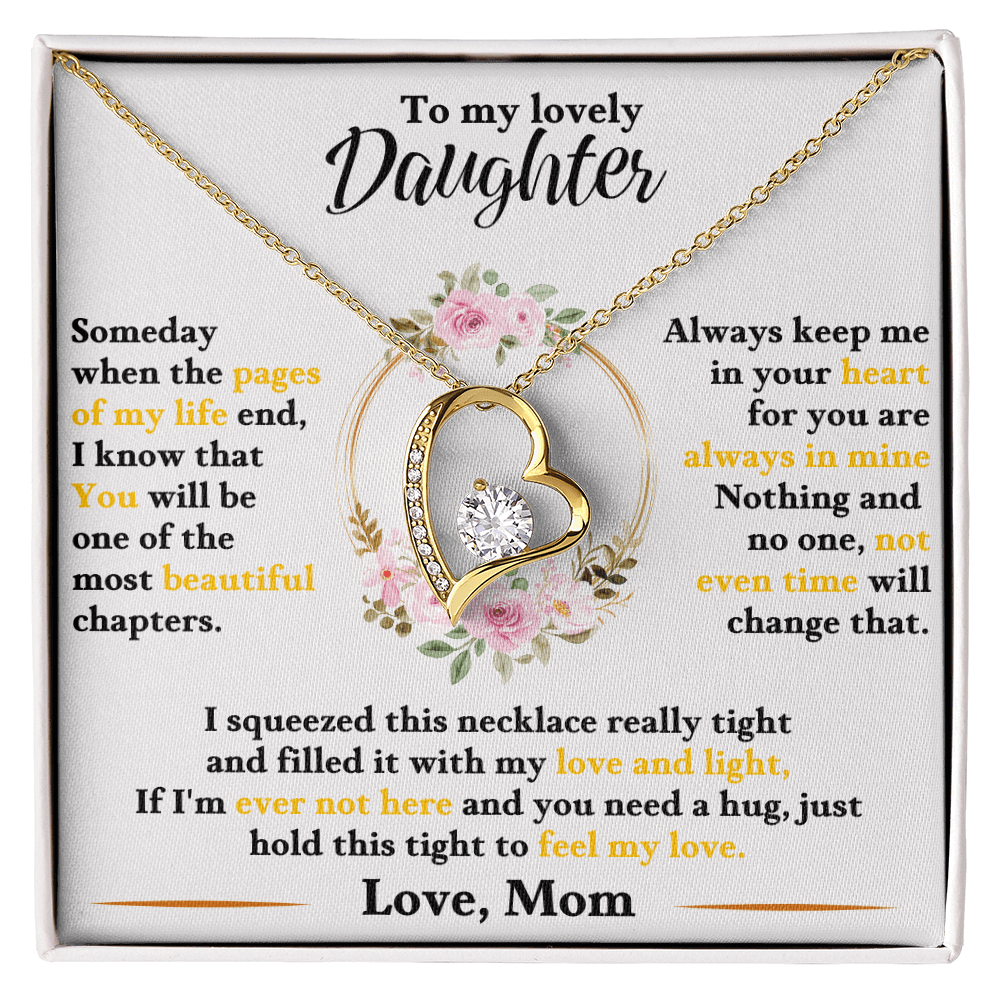 To My Lovely Daughter - Love Mom - Beautiful Gift Set - SSD50 Jewelry ShineOn Fulfillment 18k Yellow Gold Finish Standard Box