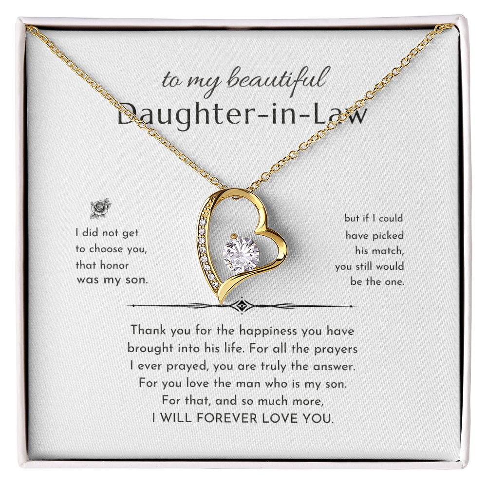 To My Daughter-In-Law - Forever Love Gift Set - SS232V2 Jewelry ShineOn Fulfillment 18k Yellow Gold Finish Standard Box