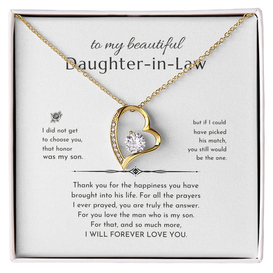 To My Daughter-In-Law - Forever Love Gift Set - SS232V2 Jewelry ShineOn Fulfillment 18k Yellow Gold Finish Standard Box