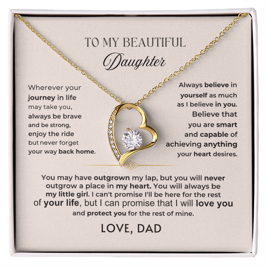 To My Daughter - Forever Love Gift Set - SS589 Jewelry ShineOn Fulfillment 18k Yellow Gold Finish Standard Box