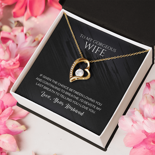To My Gorgeous Wife - Last Breath - Forever Love Necklace Gift Set - SSW26 Jewelry ShineOn Fulfillment