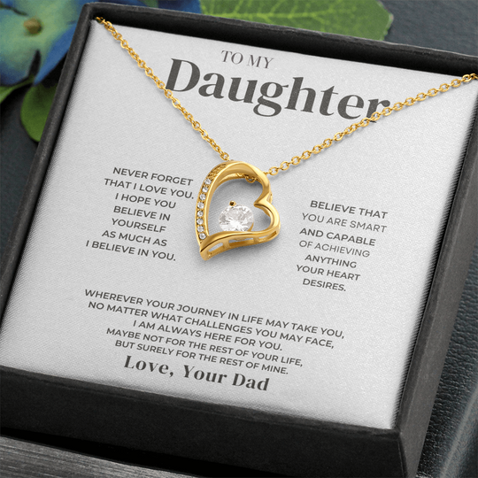 To My Daughter - Love Dad - Necklace Gift Set - SS34u Jewelry ShineOn Fulfillment