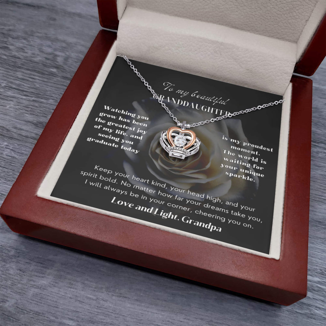 A luxurious regal crown keepsake milestone gift for her, presented in an elegant gift box with heartfelt message.