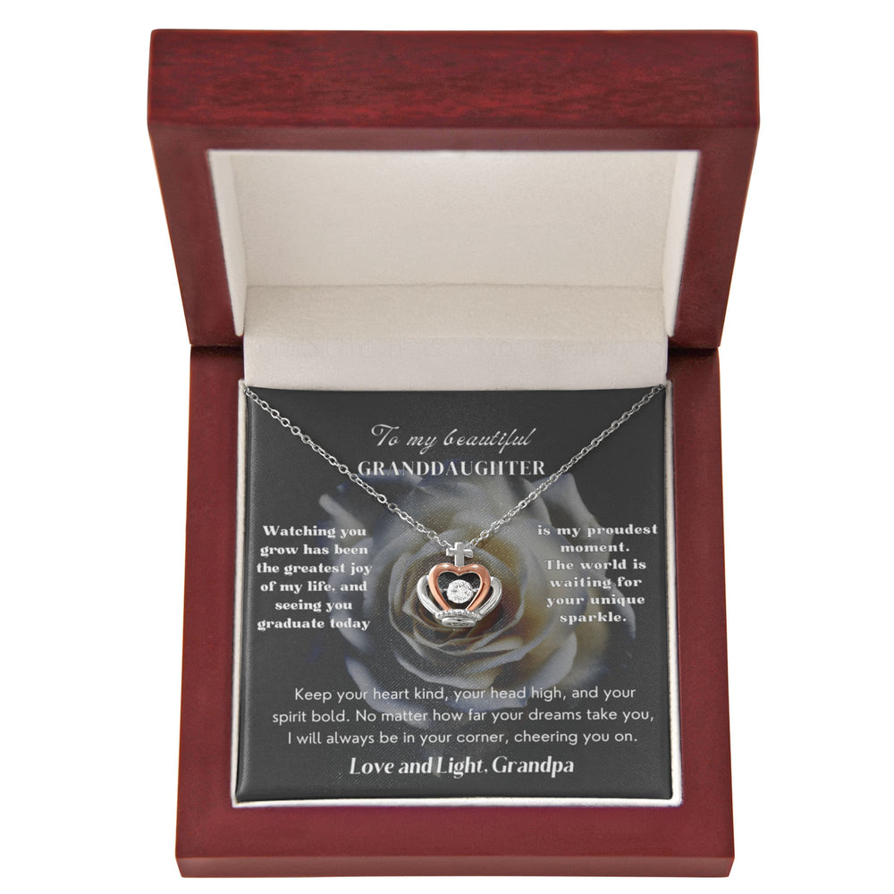 Granddaughter Graduation 2026: Crown Sterling Silver Necklace