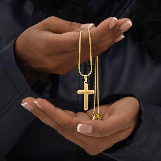 To My Son – Personalized Christmas Cross Necklace