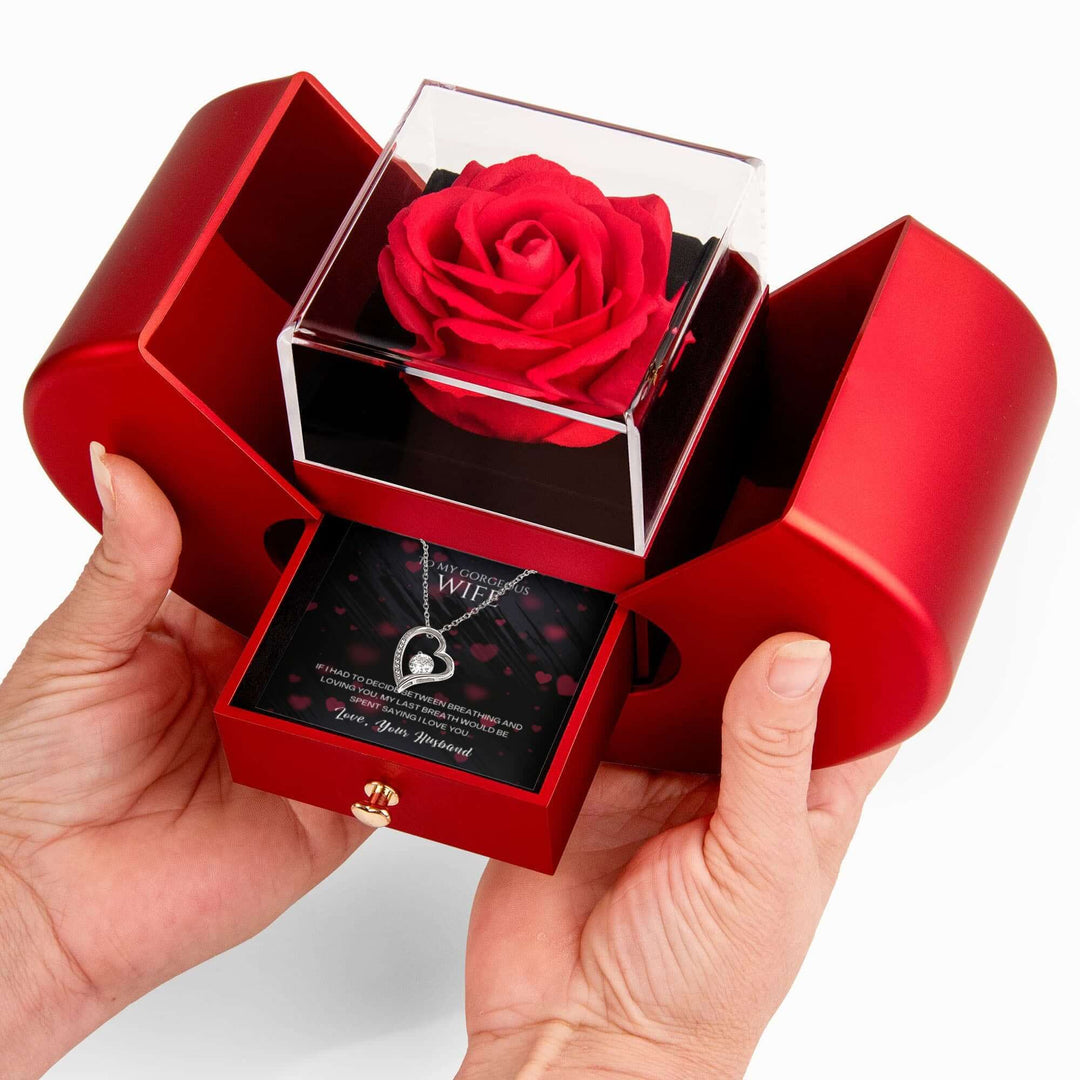 To  My Gorgeous  Wife - I Love You - Forever Love Heart Box  Gift Set - SSW271