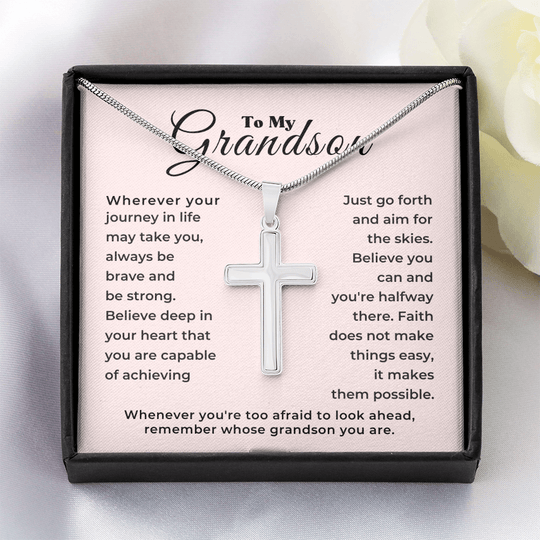 To My Grandson - Artisan-Crafted Cross - Gift Set - SS178S Jewelry ShineOn Fulfillment