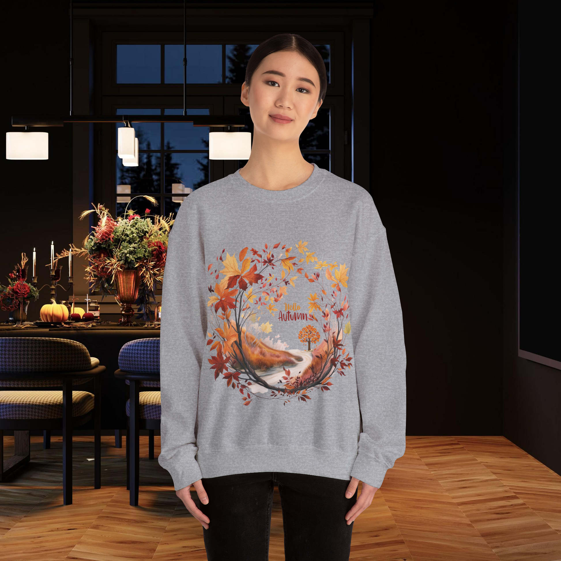 Hello Autumn Sweatshirt | Fall Design | Fall Seasonal Sweatshirt | Beauty Of Autumn Sweatshirt   