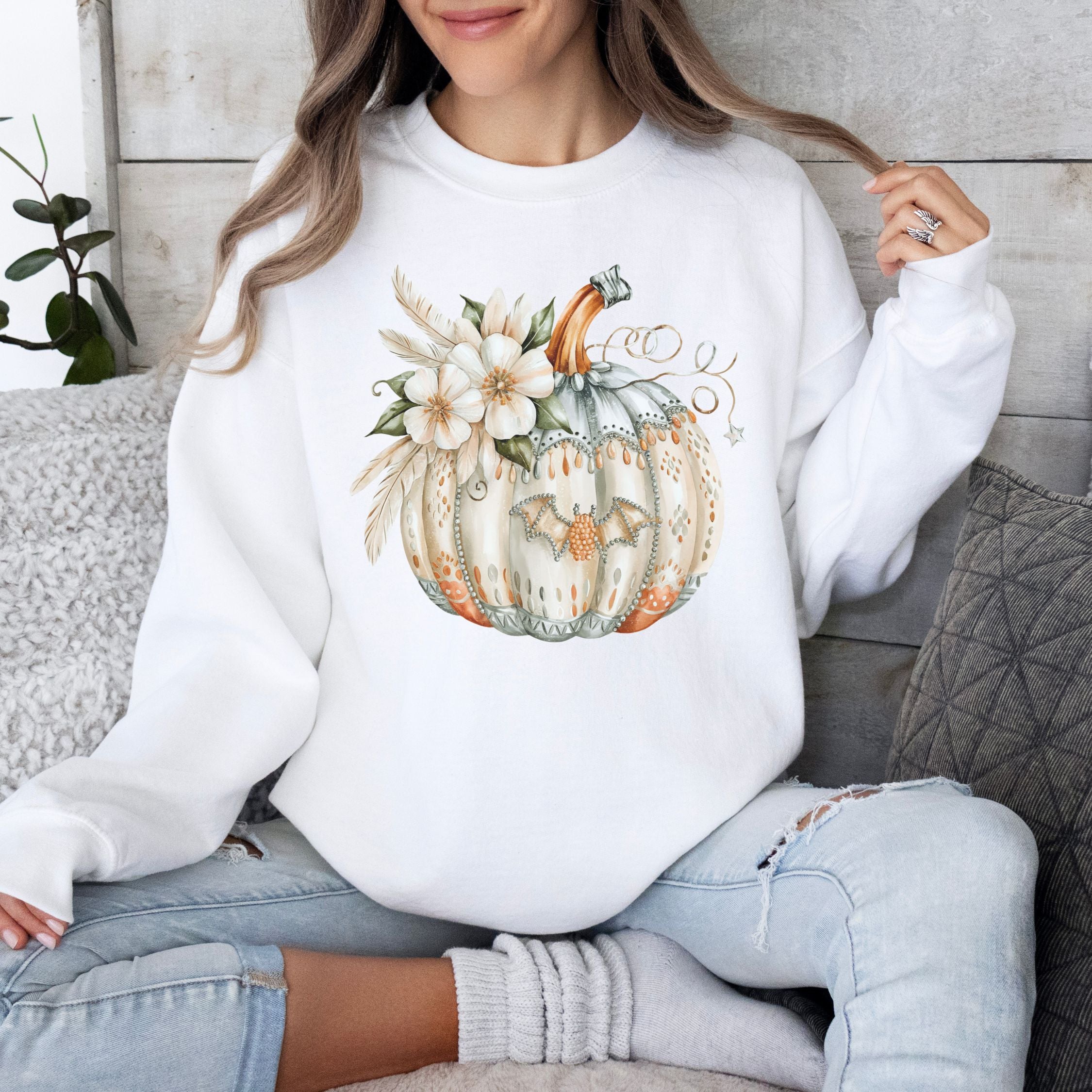 Boo-ho! Pumpkin Ghost Halloween Sweatshirt
