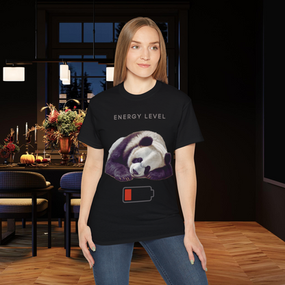 Nap Time Panda Unisex Funny Tee - Hilarious Panda Nap Design - Energy Level T-Shirt   