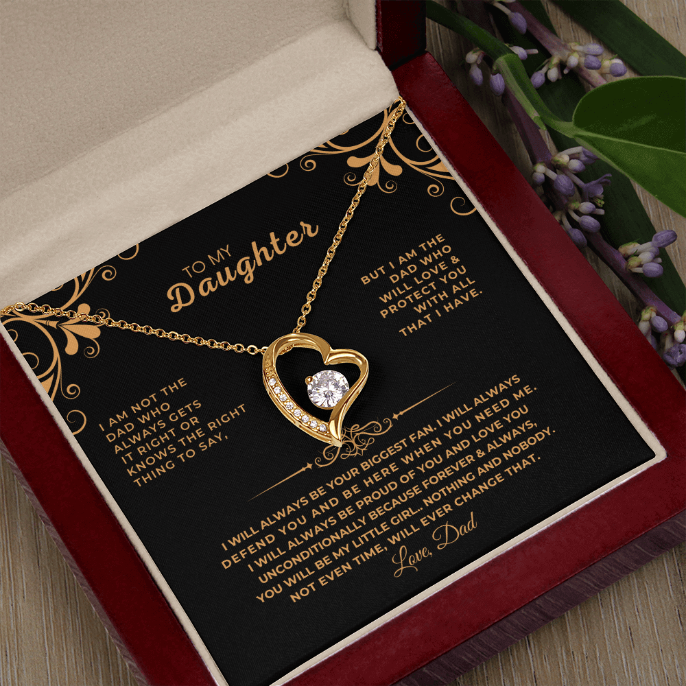 To My Daughter heart pendant keepsake, a meaningful daughter graduation birthday or milestone gift in elegant box.