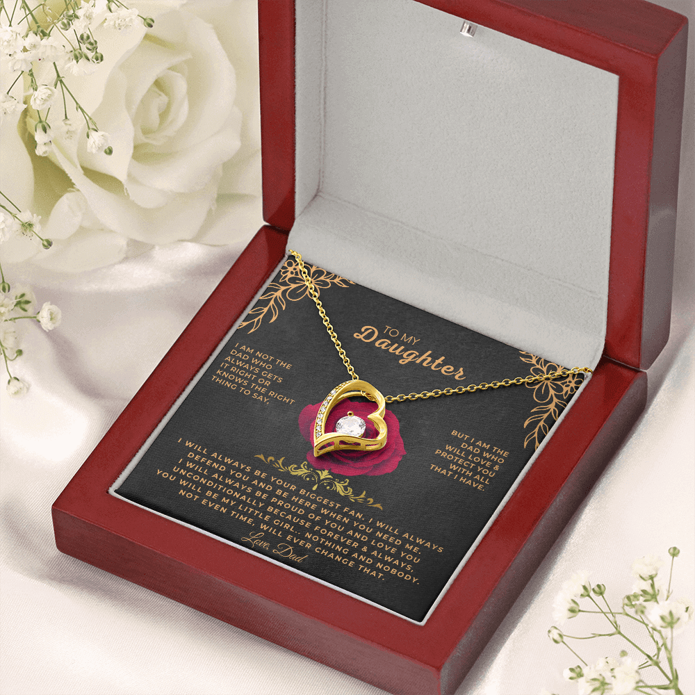 To My Daughter heart pendant keepsake gift in a box, perfect meaningful daughter graduation birthday or milestone gift.