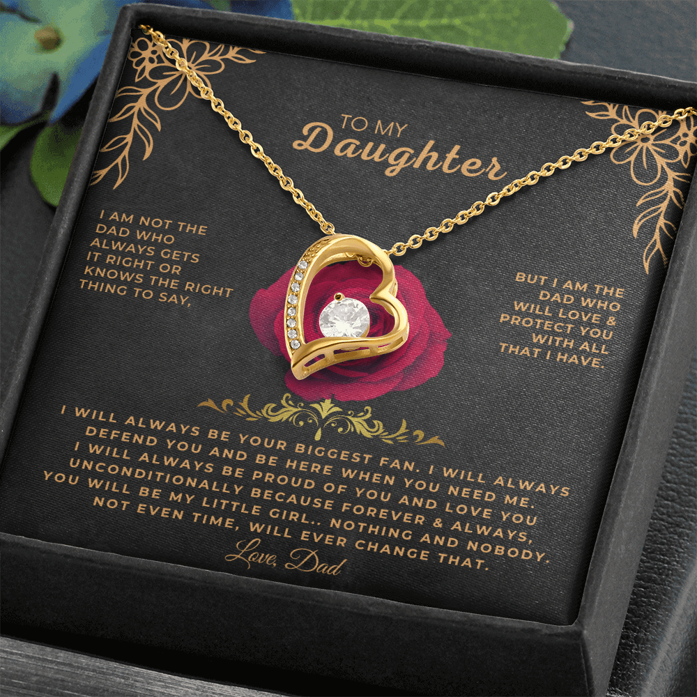 To My Daughter heart pendant keepsake, a meaningful daughter graduation birthday or milestone gift.
