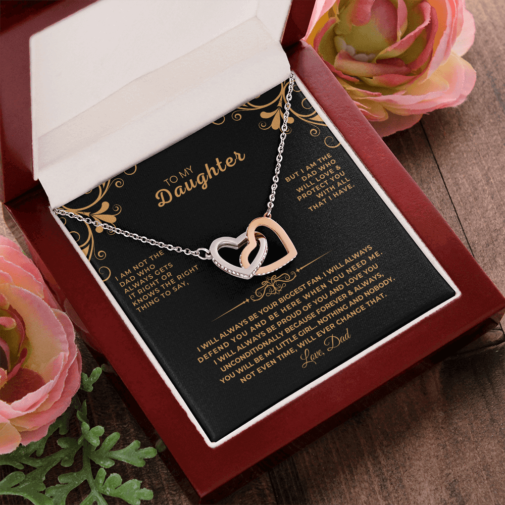 To My Daughter "Unconditional Love" interlocking loops necklace in gift box, meaningful daughter graduation birthday or milestone gift.