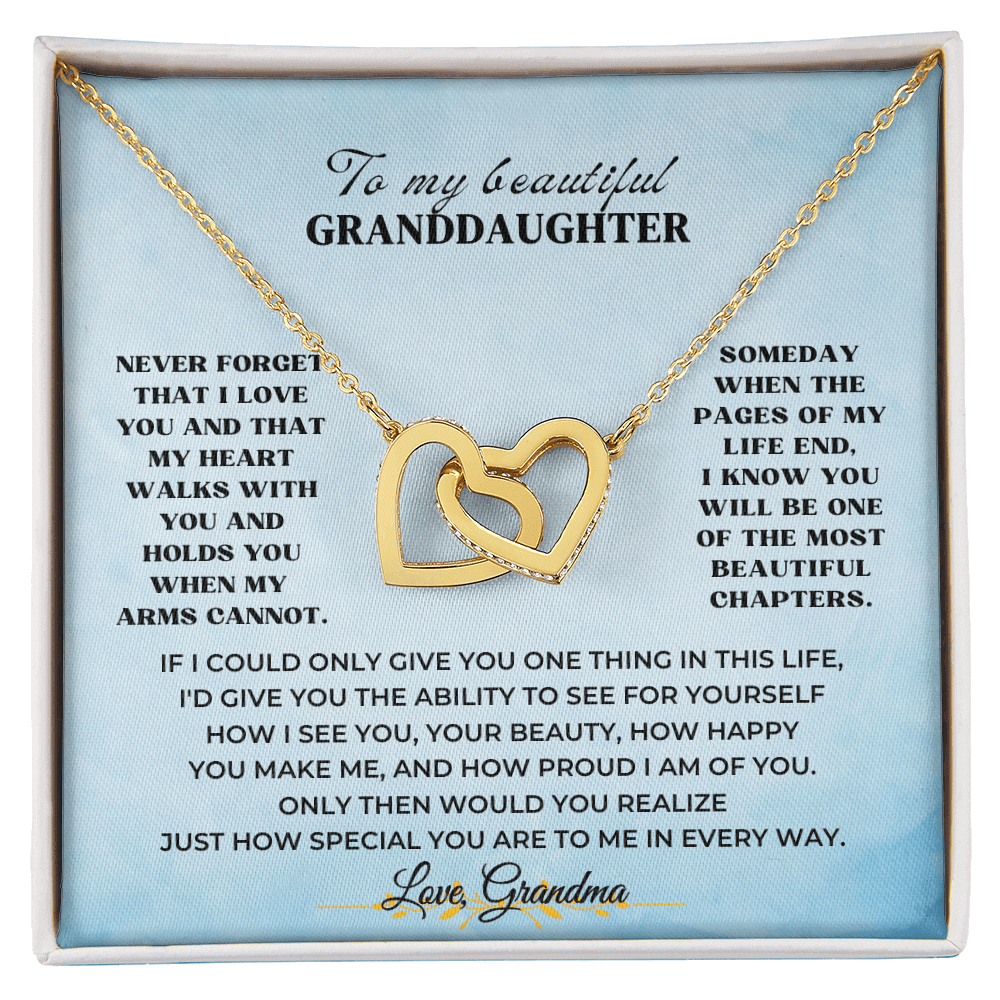 To My Beautiful Granddaughter - Intertwined Hearts Keepsake Necklace Gift Set - SSV4117 Jewelry ShineOn Fulfillment