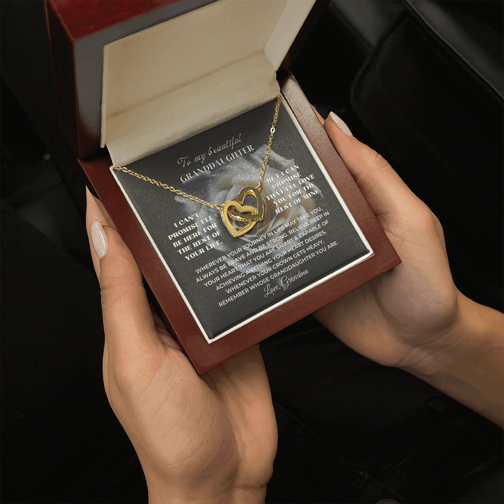 [ALMOST SOLD OUT] To My Beautiful Granddaughter - Interlocked Hearts Necklace Gift Set - SS117 Jewelry ShineOn Fulfillment