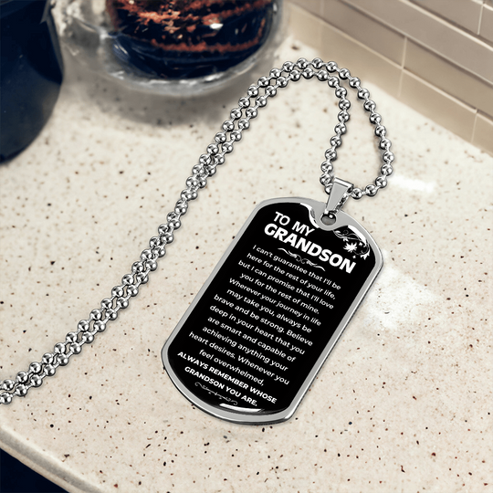 To My Grandson - Beautiful Love Tag - Gift Set - SS9V2 Jewelry ShineOn Fulfillment