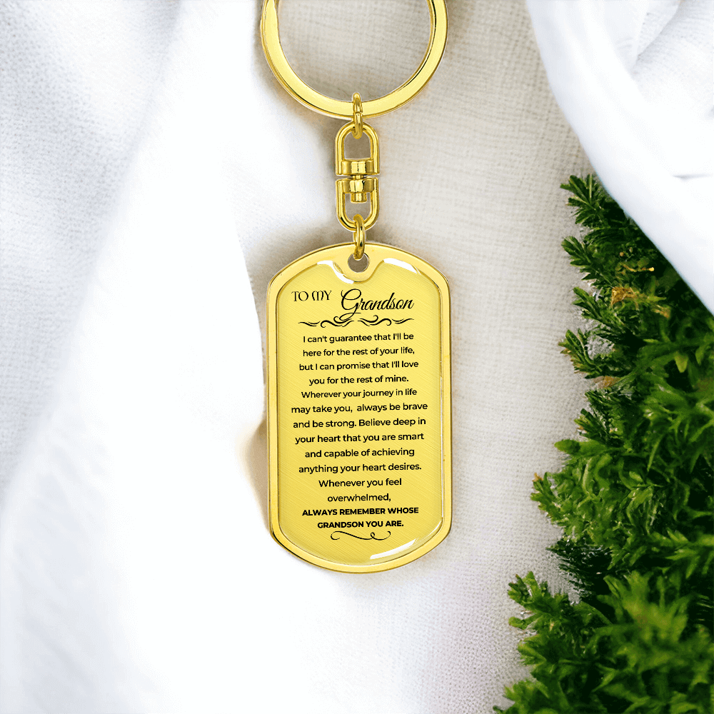 To My Grandson | Remember Whose Grandson You Are | Personalized Keychain - SS293V232 Jewelry ShineOn Fulfillment