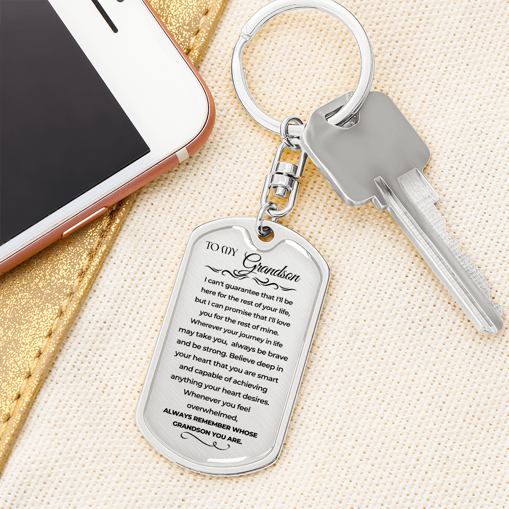 To My Grandson | Remember Whose Grandson You Are | Personalized Keychain - SS293V232 Jewelry ShineOn Fulfillment