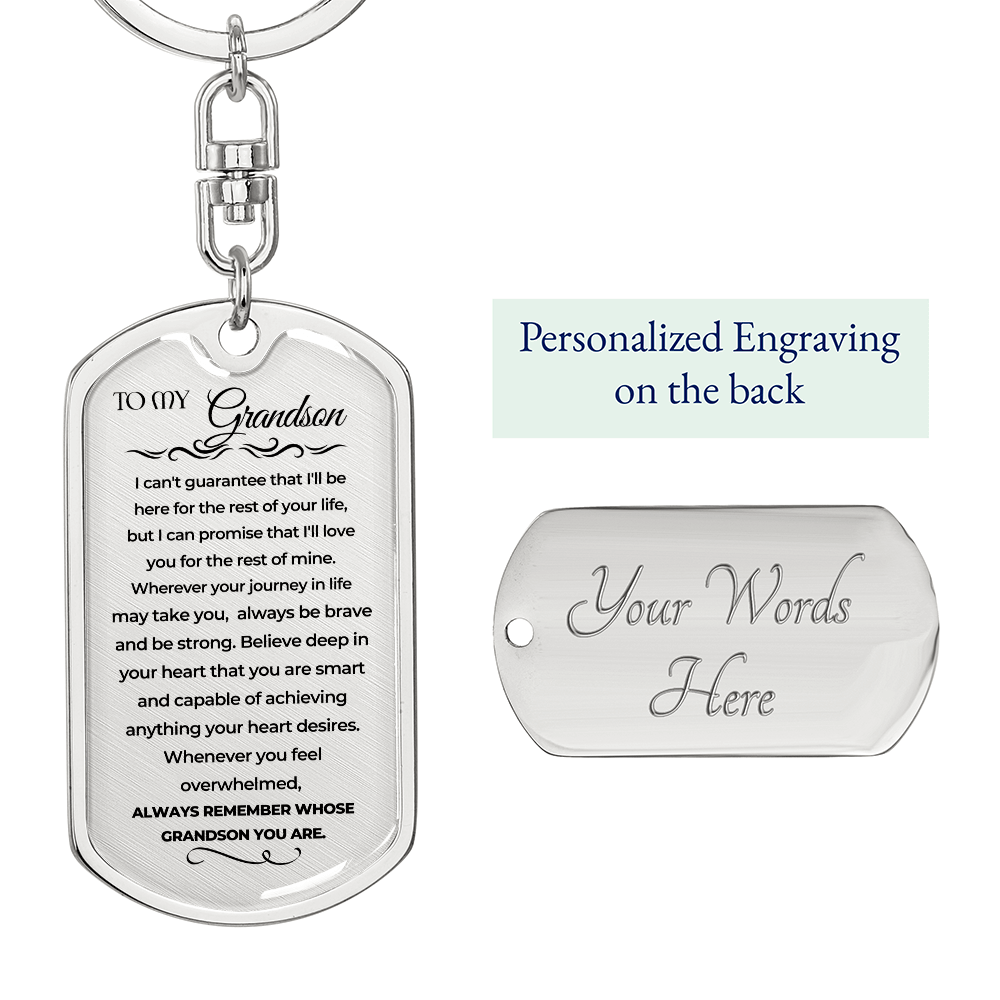 To My Grandson | Remember Whose Grandson You Are | Personalized Keychain - SS293V232 Jewelry ShineOn Fulfillment