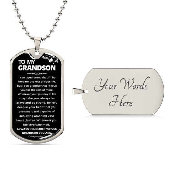 To My Grandson - Beautiful Love Tag - Gift Set - SS9V2 Jewelry ShineOn Fulfillment