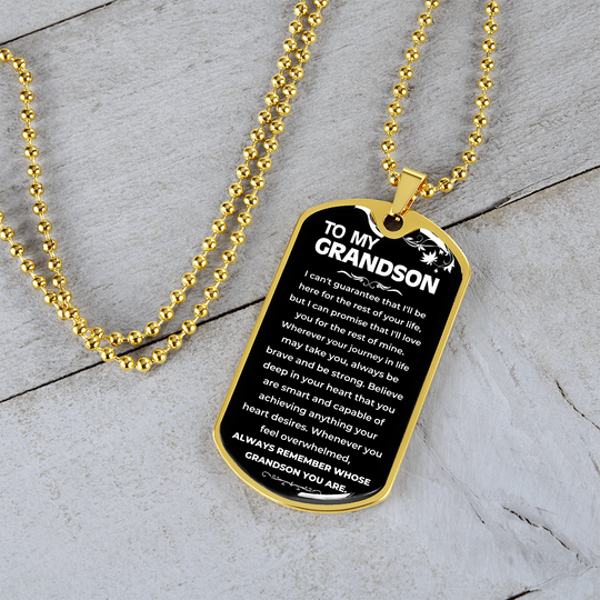 To My Grandson - Beautiful Love Tag - Gift Set - SS9V2 Jewelry ShineOn Fulfillment