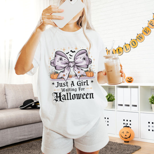 Just A Girl Waiting For Halloween T-shirt